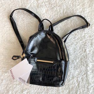 Kensie Women's Mini Backpack Vegan Black Leather